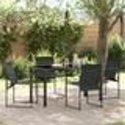 vidaXL Ensemble de jardin 5 pièces en noir avec textilène et acier.