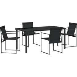 Ensemble de Salle à Manger de Jardin 5 Pièces Noir Textilène et Acier Vidaxl