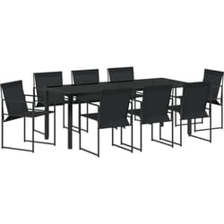 Vidaxl - Set repas jardin 9 pièces noir Textilène et acier