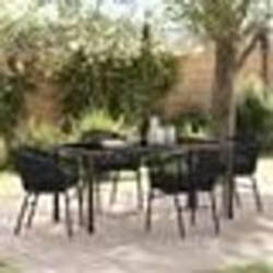 vidaXL Ensemble de salle à manger de jardin 5 pièces - Rattan poly noir