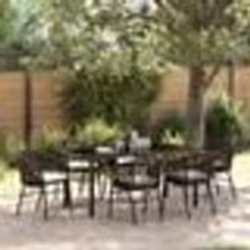 vidaXL Ensemble de salle à manger de jardin 7 pièces - Marron en rotin synthétique