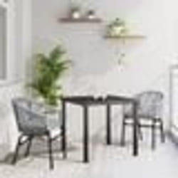 vidaXL Ensemble de salle à manger de jardin 3 pièces - Rattan poly gris
