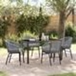 vidaXL Ensemble de salle à manger de jardin de 5 pièces en rattan poly gris