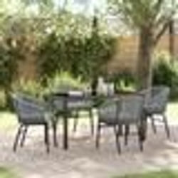 vidaXL Ensemble de salle à manger de jardin de 5 pièces en rattan poly gris