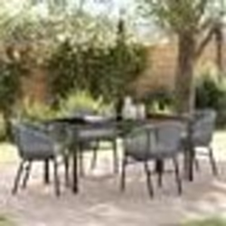 vidaXL Ensemble de salle à manger de jardin 5 pièces en rattan poly gris.
