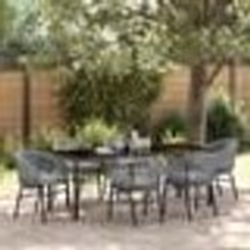 vidaXL Ensemble de jardin en poly rotin gris de 7 pièces