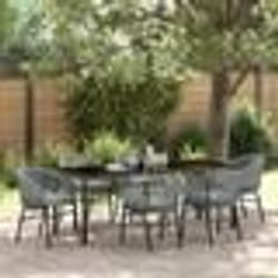 vidaXL Ensemble de jardin en poly rotin gris de 7 pièces