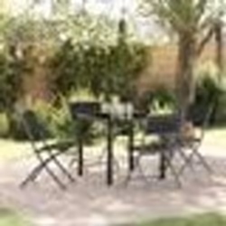 vidaXL Ensemble de salle à manger de jardin 5 pièces - Textilène noir et acier.