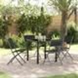 vidaXL Ensemble de salle à manger de jardin 5 pièces - Textilène noir et acier.