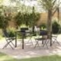 vidaXL Ensemble de salle à manger de jardin 5 pièces en Textilène noir et acier