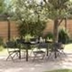 vidaXL Set de jardin 7 pièces : chaises en textilène noir et acier.