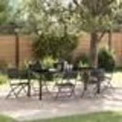 vidaXL Set de jardin 7 pièces noir en Textilène et acier