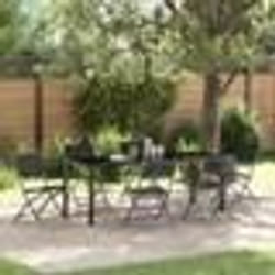 vidaXL Set de jardin 7 pièces noir en Textilène et acier