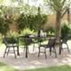 vidaXL Ensemble de jardin 5 pièces en rattan synthétique noir