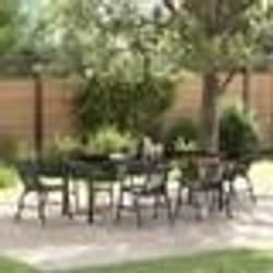vidaXL Ensemble de salle à manger de jardin, 7 pièces en rattan synthétique noir.