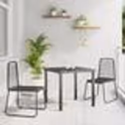 vidaXL Chaises Extérieures Noires 3 pcs Noir 80 x 80 x 73 cm