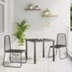 vidaXL Chaises Extérieures Noires 3 pcs Noir 80 x 80 x 73 cm