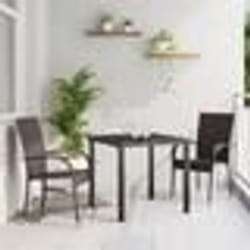 vidaXL Ensemble de salle à manger pour jardin 3 pcs Marron Rotin PE