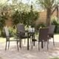 vidaXL Ensemble de salle à manger pour jardin 5 pcs Marron Rotin PE