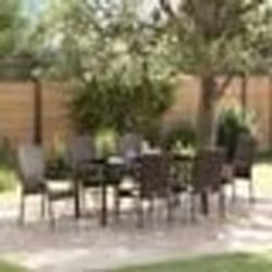 vidaXL Ensemble de salle à manger pour jardin 7 pcs Marron Rotin PE