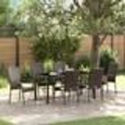 vidaXL Ensemble de salle à manger pour jardin 7 pcs Marron Rotin PE
