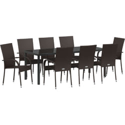 Vidaxl - Ensemble salle à manger jardin 5 pièces marron Rattan pe