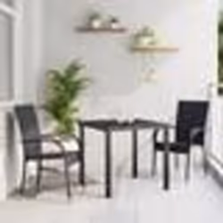 vidaXL Ensemble de salle à manger pour jardin 3 pcs Noir Rotin PE