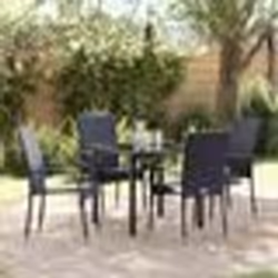 vidaXL Ensemble de salle à manger pour jardin 5 pcs Noir Rotin PE