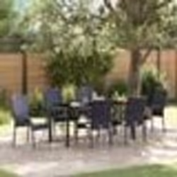 vidaXL Ensemble de salle à manger pour jardin 7 pcs Noir Rotin PE