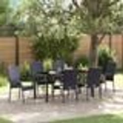 vidaXL Ensemble de salle à manger pour jardin 7 pcs Noir Rotin PE