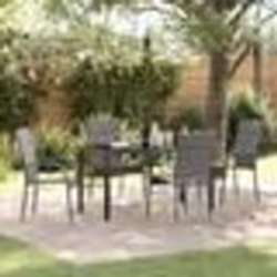 vidaXL Ensemble de salle à manger pour jardin 5 pcs Gris 4 places