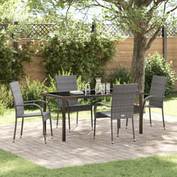 vidaXL Ensemble de salle à manger pour jardin 5 pcs Gris 4 places
