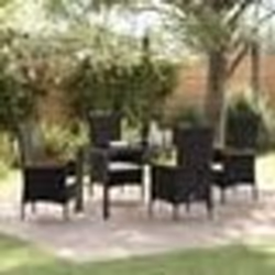 vidaXL Chaises de jardin noires 5 pcs Noir 140 x 70 x 73 cm