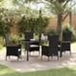 vidaXL Ensemble de chaises de jardin 5 pcs Noir 160 x 80 x 73 cm