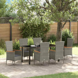 vidaXL Ensemble de Salle à Manger de Jardin de 7 Pièces 7 pcs Gris