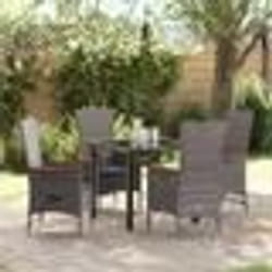 vidaXL Chaises d'extérieur 5 pcs Gris 80 x 80 x 73 cm Osier PE
