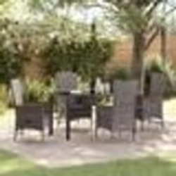 vidaXL Chaises d'extérieur 5 pcs Gris Gris foncé 140 x 70 x 73 cm