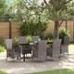 vidaXL Chaises d'extérieur 7 pcs Gris Gris foncé 200 x 80 x 73 cm