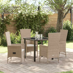 vidaXL Set de chaises d'extérieur 5 pcs Beige 80 x 80 x 73 cm