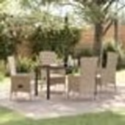 vidaXL Set de chaises d'extérieur 5 pcs Beige, Blanc crème