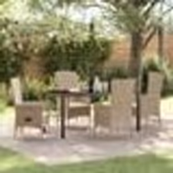 vidaXL Ensemble de chaises d'extérieur 5 pcs Beige et blanc crème