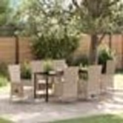 vidaXL Ensemble de Chaises d'Extérieur 7 pcs Beige, Blanc crème