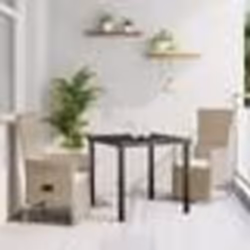 vidaXL Ensemble de chaises de jardin inclinables 3 pcs Beige Crème