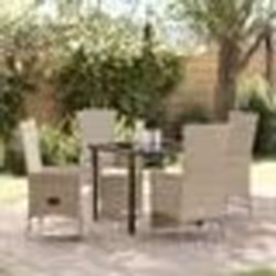 vidaXL Chaises de jardin inclinables 5 pcs Beige 80 x 80 x 73 cm