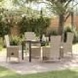 vidaXL Ensemble de chaises inclinables de jardin 5 pcs Beige