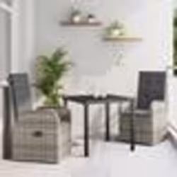 vidaXL Ensemble de mobilier extérieur 3 pcs Gris 80 x 80 x 73 cm