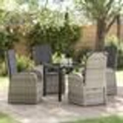 vidaXL Ensemble de mobilier d'extérieur 5 pcs Gris Gris foncé