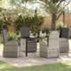 vidaXL Ensemble de salle à manger pour jardin avec coussin 5 pcs Gris