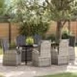 vidaXL Ensemble de mobilier extérieur 7 pcs Gris 200 x 80 x 73 cm
