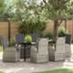 vidaXL Ensemble de mobilier extérieur 7 pcs Gris 200 x 80 x 73 cm